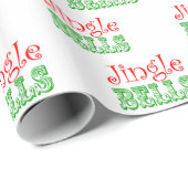 Jingle Bells Red Green Xmas Weihnachten Geschenkpapier (Rolleneckpunkt)