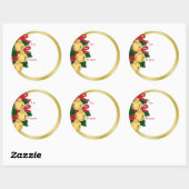 Jingle Bells Red Ribbon Green Weihnachtsgeschenke  Runder Aufkleber (Blatt)