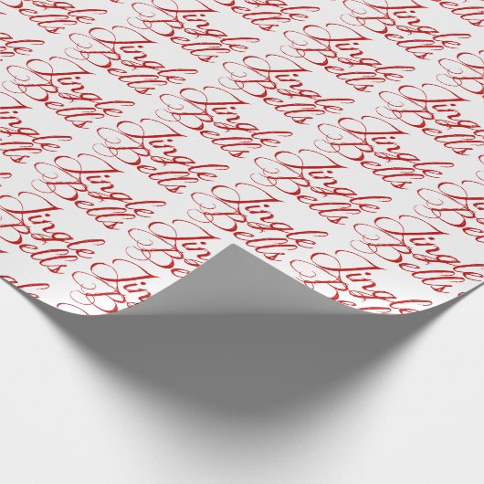 Jingle Bells Red Text Wrapper Paper Geschenkpapier (Ecke)