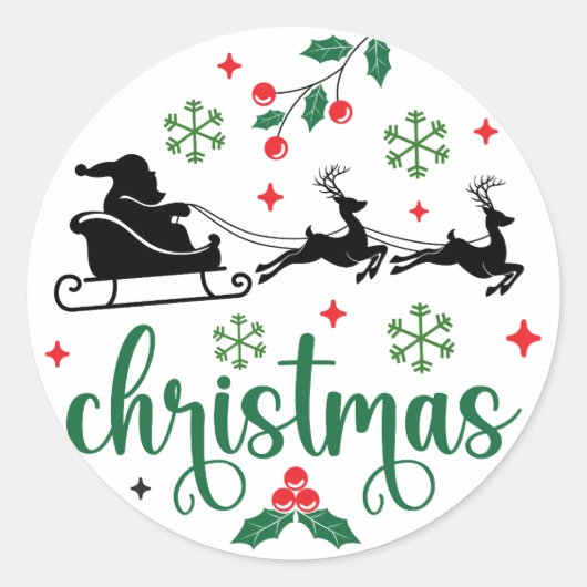Jingle Bells Runder Aufkleber (Vorderseite)