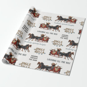Jingle Bells Schlittenfahrt Weihnachten Vintage Ur Geschenkpapier