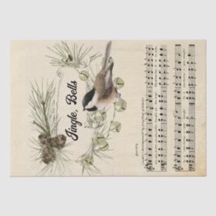 Jingle Bells Sheet Music Christmas Carol Chickadee Seidenpapier