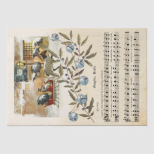 Jingle Bells Sheet Music Horst Sleigh Holiday Seidenpapier