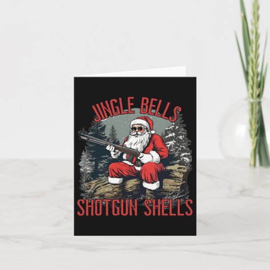 Jingle Bells Shotgun Muscheln Funny Santa Men Bruh Karte (Vorderseite)