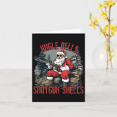 Jingle Bells Shotgun Muscheln Funny Santa Men Bruh Karte (Gelbe Blume)