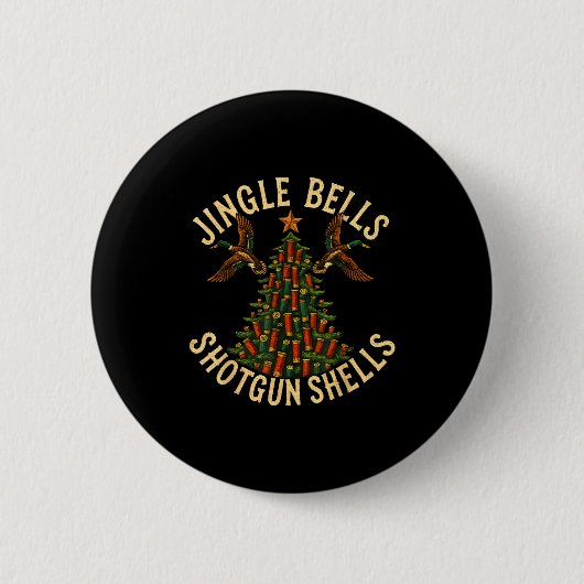 Jingle Bells Shotgun Shells Funny Hunting Christma Button (Vorderseite)