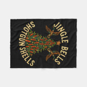 Jingle Bells Shotgun Shells Funny Hunting Christma Fleecedecke (Vorderseite (Horizontal))