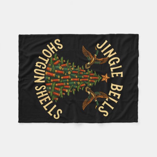 Jingle Bells Shotgun Shells Funny Hunting Christma Fleecedecke (Vorderseite (Horizontal))