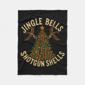 Jingle Bells Shotgun Shells Funny Hunting Christma Fleecedecke (Vorderseite)