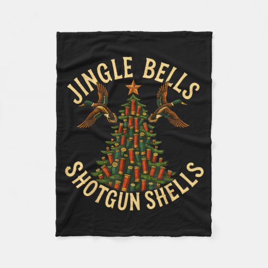 Jingle Bells Shotgun Shells Funny Hunting Christma Fleecedecke (Vorderseite)