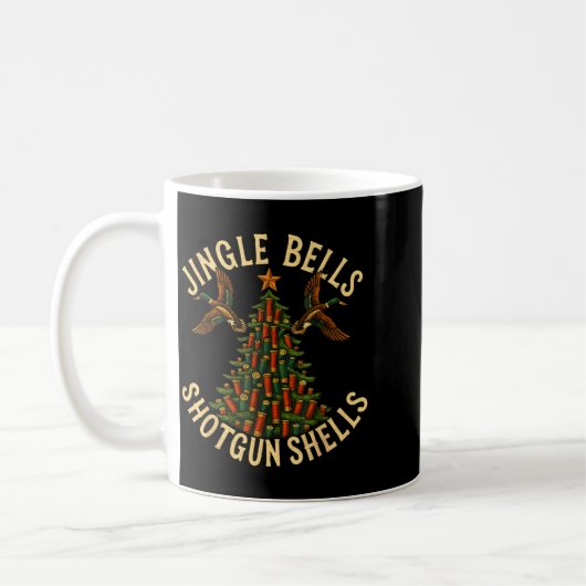 Jingle Bells Shotgun Shells Funny Hunting Christma Kaffeetasse (Links)