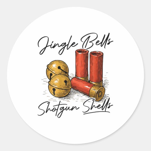 Jingle Bells Shotgun Shells (on Back) Runder Aufkleber (Vorderseite)