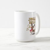 Jingle Bells Singing Reindeer Kaffeetasse (VorderseiteRechts)