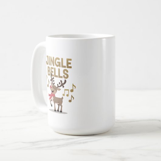 Jingle Bells Singing Reindeer Kaffeetasse (Vorderseite Links)