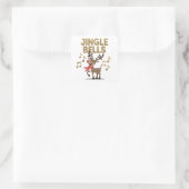 Jingle Bells Singing Rentier Stickers (Tasche)