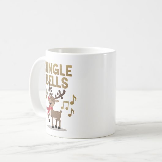 Jingle Bells Singing Rentier Tasse (Vorderseite Links)