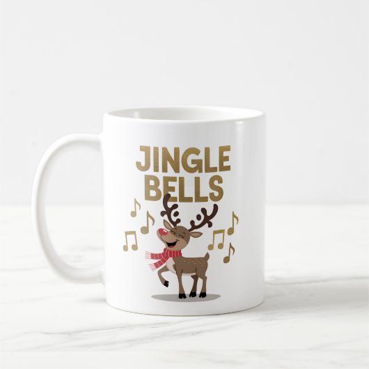 Jingle Bells Singing Rentier Tasse (Links)