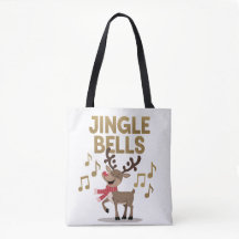 Jingle Bells Singing Rentier Tote Bag