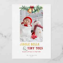 Jingle Bells Tiny Toes Foto Baby Ankündigung