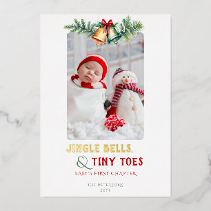 Jingle Bells Tiny Toes Foto Baby Ankündigung