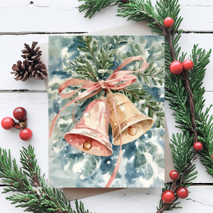 Jingle Bells Wasserfarbe Weihnachtsfeiertagsmalere Feiertagspostkarte