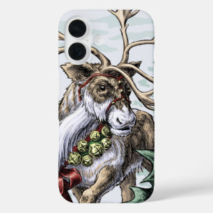 "Jingle Bells" Weihnachtsfeiertag Rentier Kunst iPhone 16 Hülle