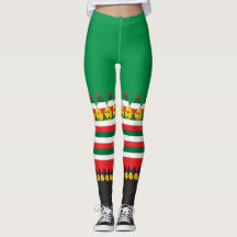 Jingle Bells Weihnachtsmann-Elfen-Kostüm-Leggings
