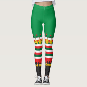 Jingle Bells Weihnachtsmann-Elfen-Kostüm-Leggings Leggings