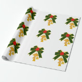 Jingle Bells White Wrapping Paper Geschenkpapier (Ungerollt)