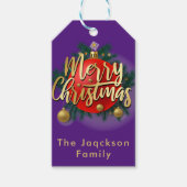 Jingle Bells Winter Branch Snowflake Weihnachten Geschenkanhänger (Vorderseite)