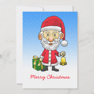 Jingle Bells with Santa Flat Christmas Card Feiertagskarte