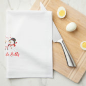 Jingle Bells with Santa, Snowman and Rentier on a Geschirrtuch (Viertel Falte)