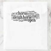 Jingle Bells Word Art1 Ovaler Aufkleber (Tasche)