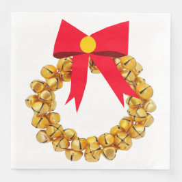 Jingle Bells Wreath Dinner Napkins Serviette