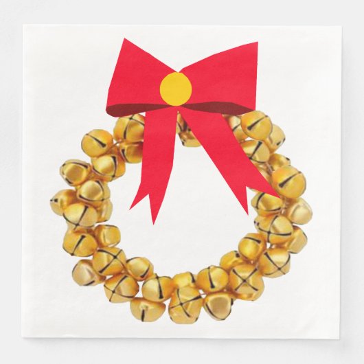 Jingle Bells Wreath Dinner Napkins Serviette (Vorderseite)