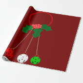Jingle Bells Wreath Red Wrapping Paper Geschenkpapier (Ungerollt)