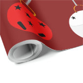 Jingle Bells Wreath Red Wrapping Paper Geschenkpapier (Rolleneckpunkt)