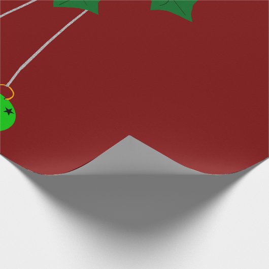 Jingle Bells Wreath Red Wrapping Paper Geschenkpapier (Ecke)