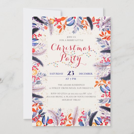 Jingle Bells Xmas Christmas Brunch Party Einladung (Vorderseite)