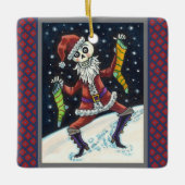 JINGLE BONES SANTA, URLAUB SKELETON & STRUMPFS KERAMIKORNAMENT (Vorderseite)