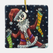 JINGLE BONES SANTA, URLAUB SKELETON & STRUMPFS KERAMIKORNAMENT (Vorderseite)