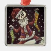 JINGLE BONES SANTA, URLAUB SKELETON & STRUMPFS ORNAMENT AUS METALL (Vorne)