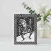 JINGLE BONES SANTA, URLAUB SKELETON & STRUMPFS POSTKARTE (Stehend Vorderseite)