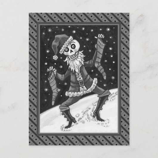 JINGLE BONES SANTA, URLAUB SKELETON & STRUMPFS POSTKARTE (Vorderseite)