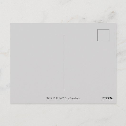 JINGLE BONES SANTA, URLAUB SKELETON & STRUMPFS POSTKARTE (Rückseite)