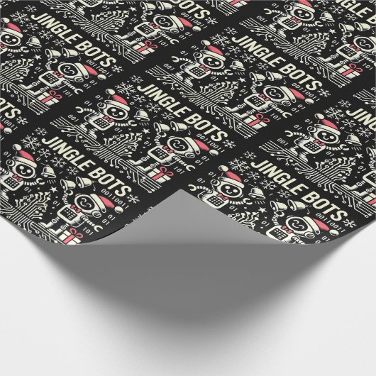 Jingle Bots Festive Holiday Roboter mit Weihnachts Geschenkpapier (Ecke)