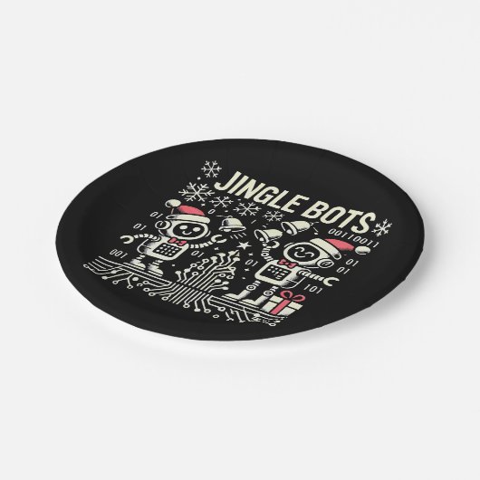 Jingle Bots Festive Holiday Roboter mit Weihnachts Pappteller (Schrägansicht)