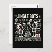 Jingle Bots Festive Holiday Roboter mit Weihnachts Postkarte (Vorne/Hinten)