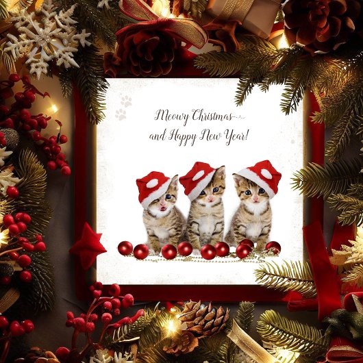 Jingle Cats Meowy Christmas Personalisiert Feiertagskarte