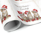 Jingle Cats Meowy Christmas Personalisiert Geschenkpapier (Rolleneckpunkt)